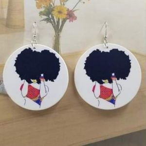 Afro Woman Earrings Natural Hair